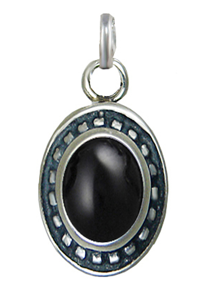 Sterling Silver Little Black Onyx Pendant Necklace